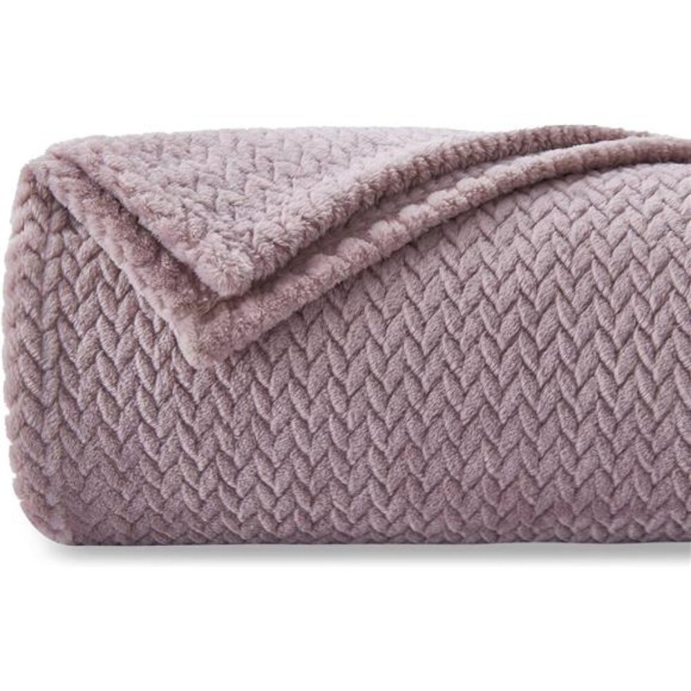 Super Soft Throw Blanket Light Purple Premium Silky Flannel Fleece